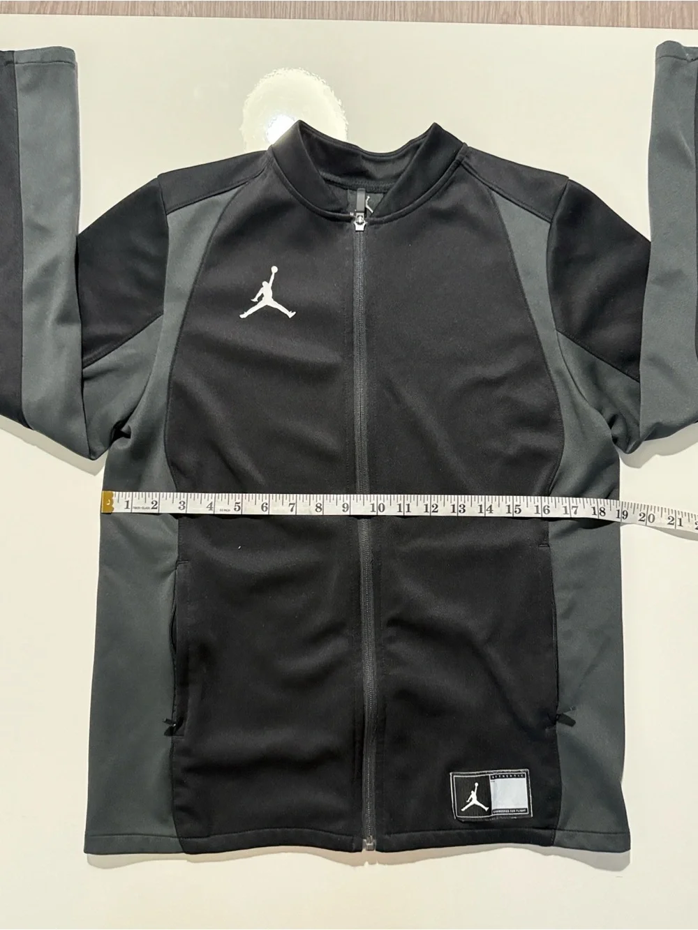 Jordan Black and Gray Full-Zip Performance Jacket